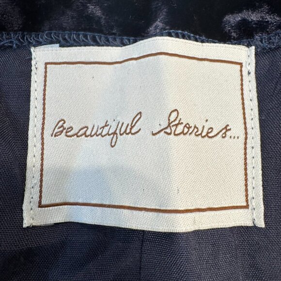Anthropologie Beautiful Stories Purple Blue Velvet Women's Blazer P34 - Picture 5 of 7